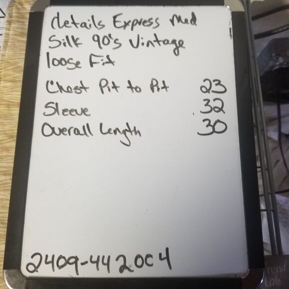 Details Express Womens Medium Shirt 100% Silk Vintage 90s Abstract Print Baggy - Picture 9 of 9